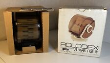 Vintage Rolodex Swivel File SW-24C Covered Rotary Card File Black Woodgrain NOS picture