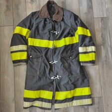 Vintage Globe Structural Black Firefighter Turnout Bunker Gear Jacket Coat picture