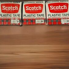 Vintage Scotch 3M Brand Plastic Tape Decorate Repair Water Proof Stretchy 3 NEW picture