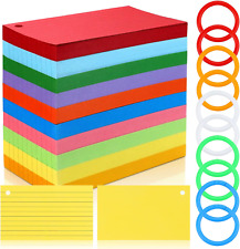 Multicolor Index Cards, 600 Sheets Flash Cards with Rings, 3 X 5 Inch Ruled Inde picture