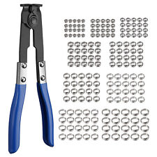 180Pcs Single Ear Stepless Hose Clamp Stainless Steel + Pincer Crimper Tool Kit picture