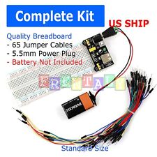 830 POINT SOLDERLESS BREADBOARD 65 PCS JUMPER CABLE MB-102 POWER SUPPLY MODULE picture