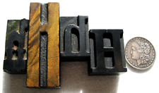 4 vintage mixed font letterpress wood type H's. Beautiful patina picture