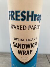 Vintage Waxed Paper Sandwhich Wrap Freshrap Badger Paper Mills Peshtigo Wi picture