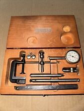 Vintage Starrett No. 196-A Dial Indicator Set Wood Box ( Read Description ) picture