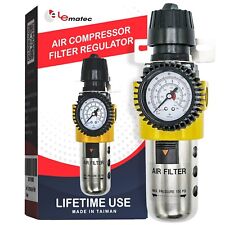 LE LEMATEC Air Compressor Filter and Air Regulator 1/2