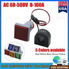 AC 60-500V 0-100A 22mm 3-in-1 Voltmeter Ammeter Digital Volt AMP Frequency Meter picture