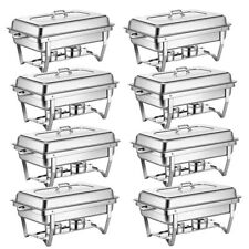 8 Pack 13.7 Qt Stainless Steel Chafer Chafing Dish Sets Bain Marie Food Warmer picture