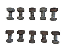 10 Vintage Square Head Bolts with Square Nuts 1/4