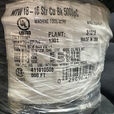 18 AWG 16 Stranded Black Machine Wire 500 Feet New picture