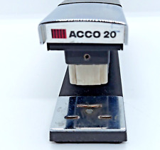 Vintage Acco 20 Office Desk Stapler Heavy Duty Black Chrome Works Made in USA picture