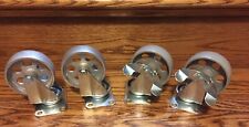 4 Rustic Decor Farmhouse Steel 3.5” Vintage Casters Steampunk Wheels New Iron picture