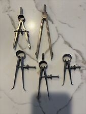 5 Vintage Starrett Inside and outside Calipers Machinist Tools Made USA/germany picture